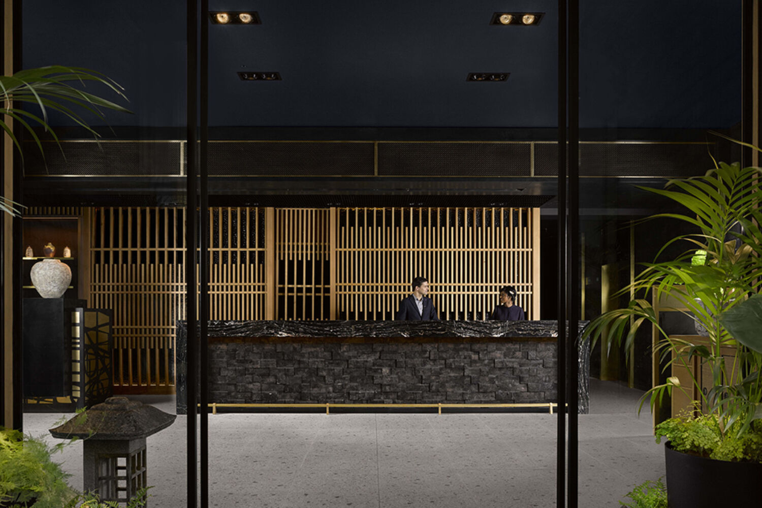 Lobby Public Spaces Nobu Shoreditch 03 Reception Desk 1000Px